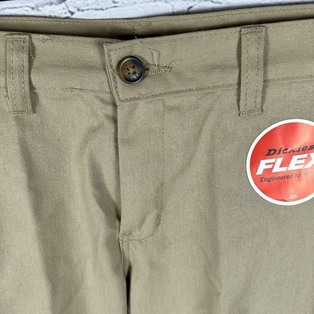 Dickies Boys Classic Fit Pants Straight Leg Flat Front Desert Tan 10 Husky NWT